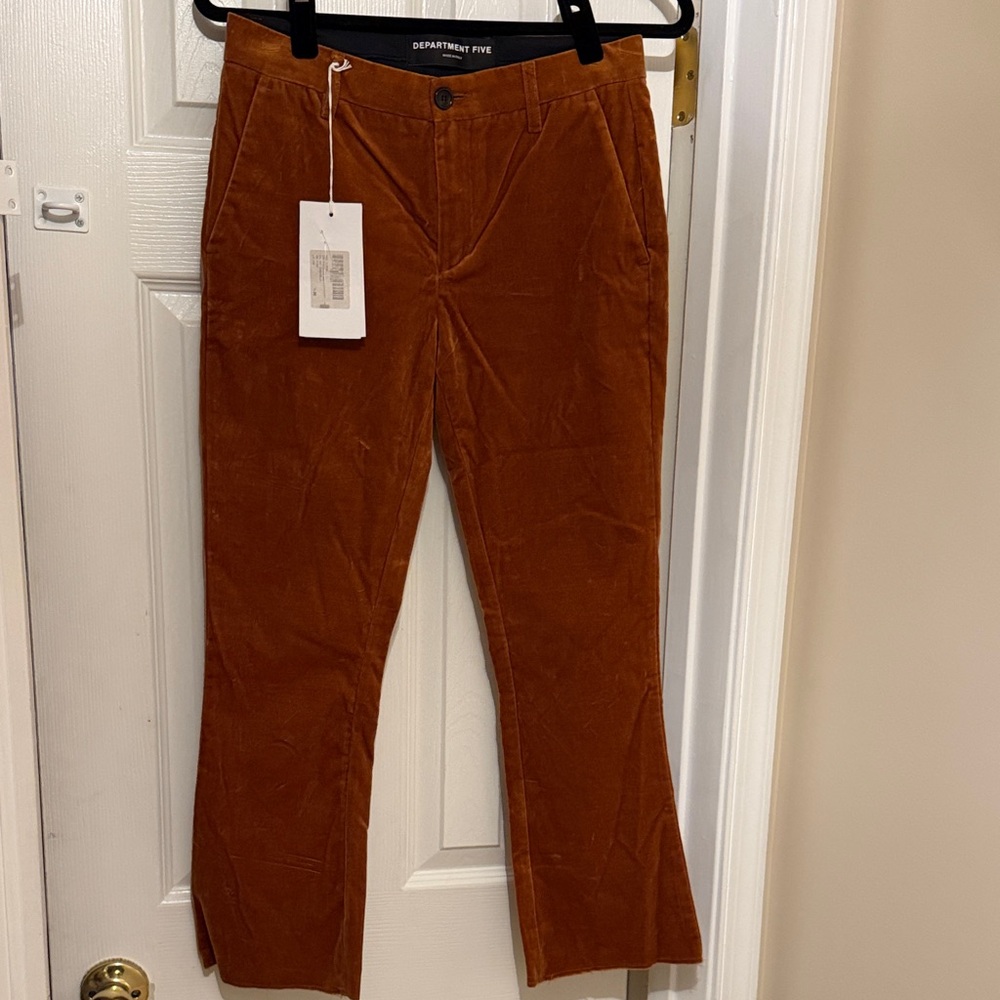Women's Tan Corduroy Cropped Pants